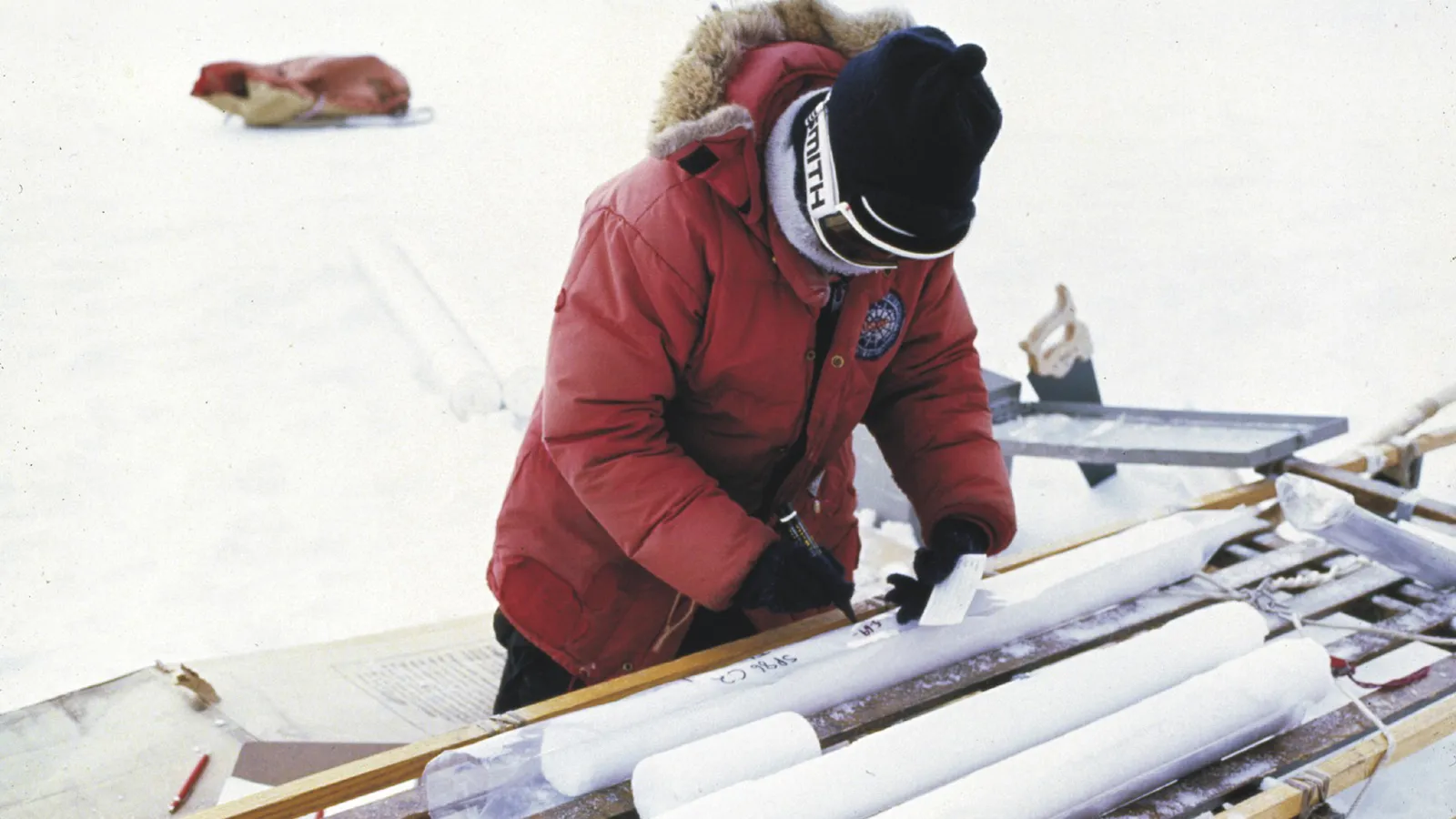 Ellen Mosley-Thompson processing ice cores