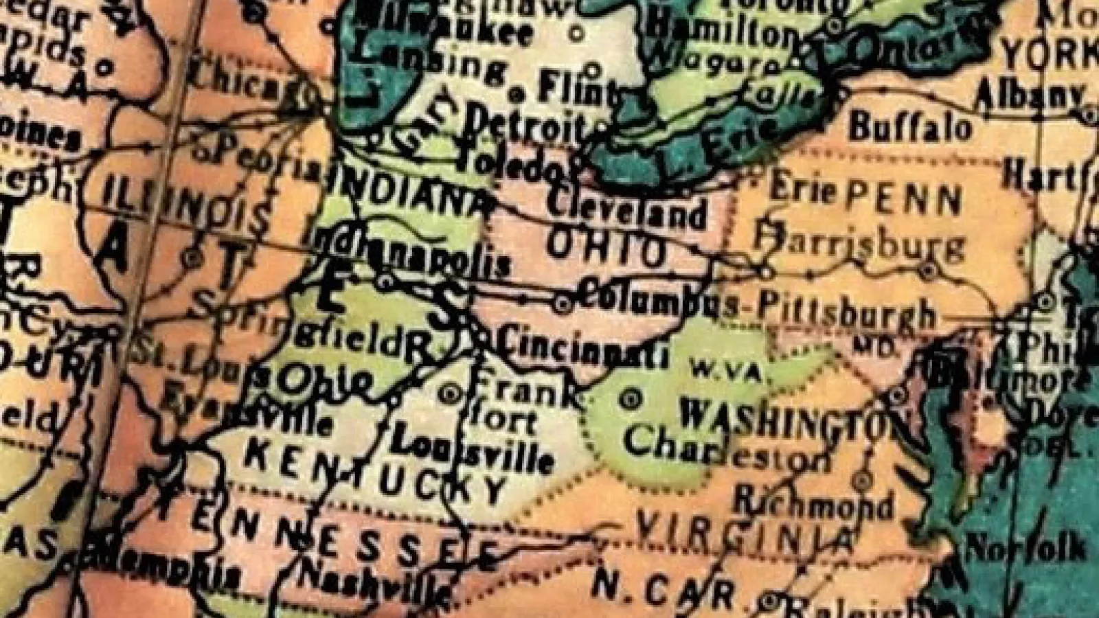 Map of Ohio and surrounding states