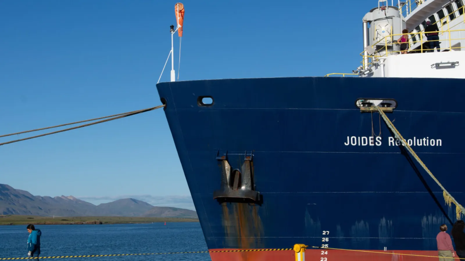 The JOIDES Resolution docked in the port of Reykjavík, Iceland.