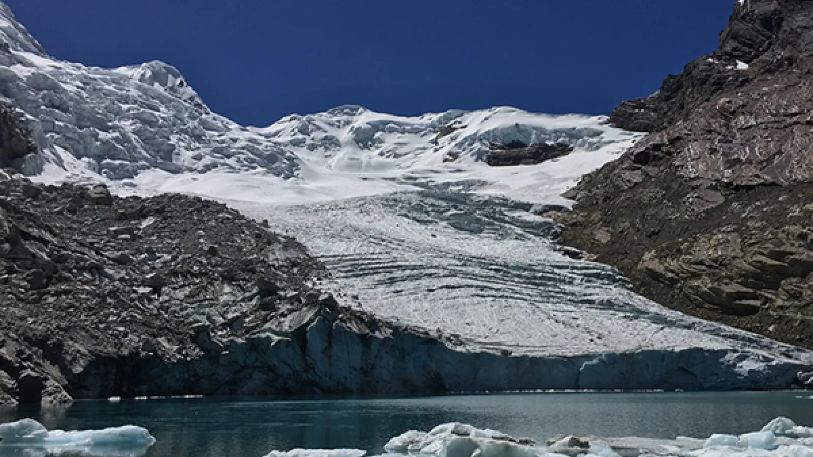 A tropical glacier landscape in Peru