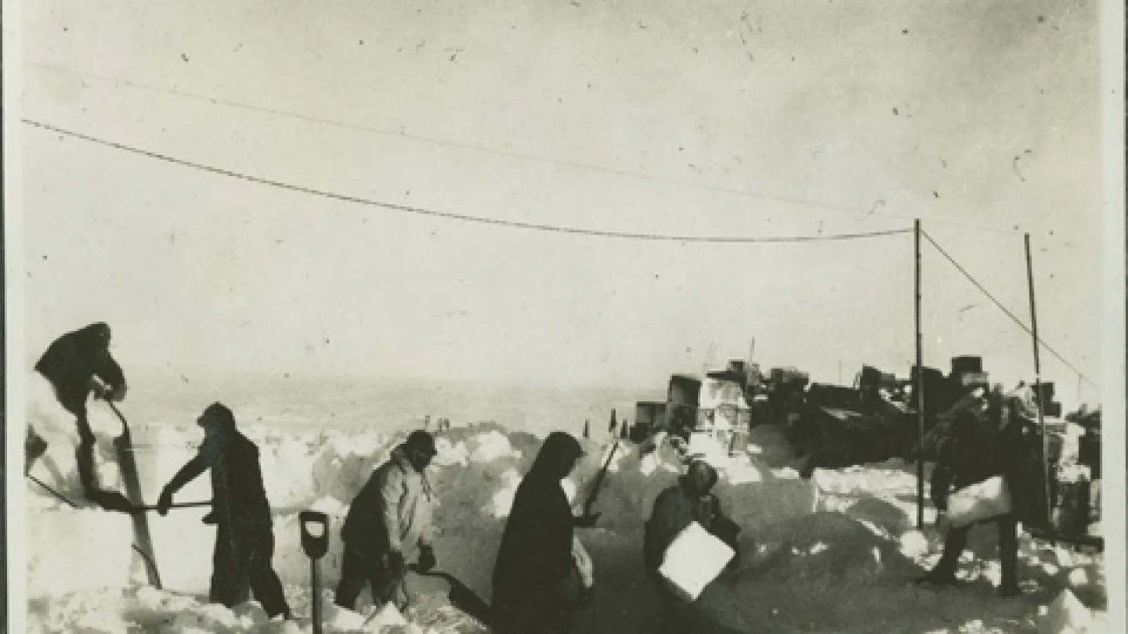 A worksite in Antarctica from Byrd's first expedition (1928-1930)