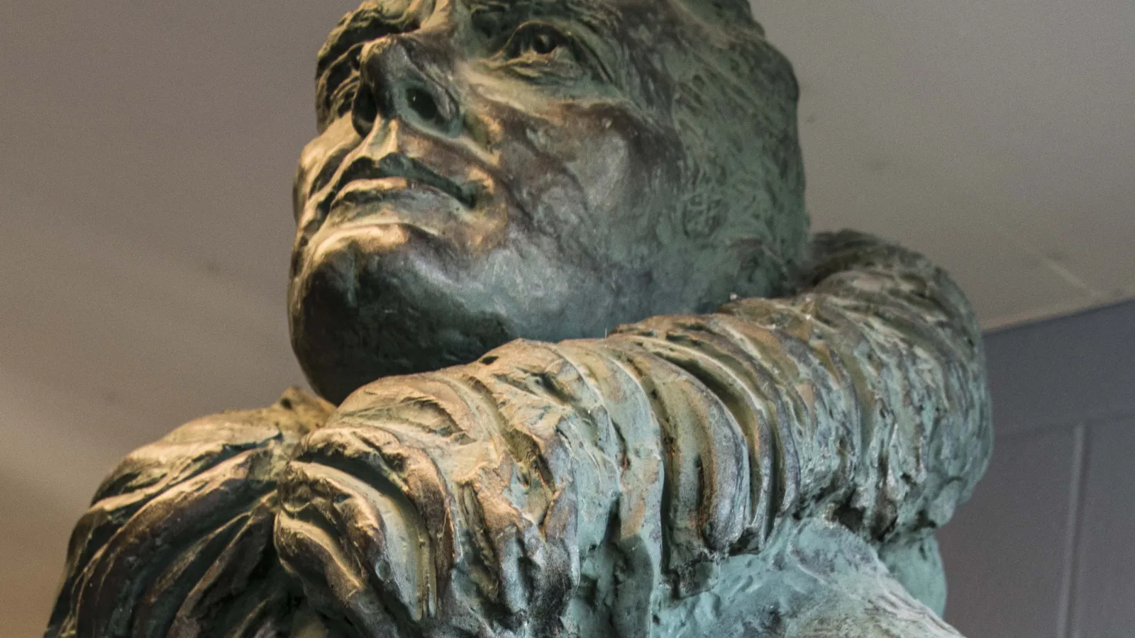 Statue of Richard Byrd in the lobby of Scott Hall