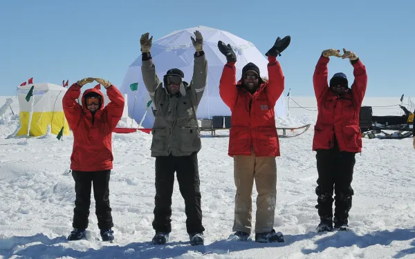 O-H-I-O on Bruce Plateau, Antarctica. 2010.