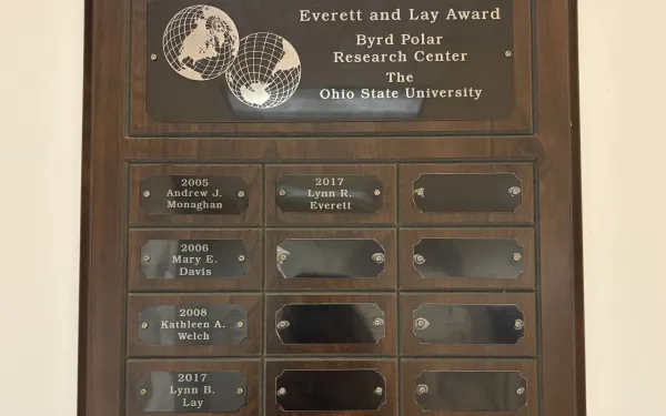 Everett and Lay Award Plaque