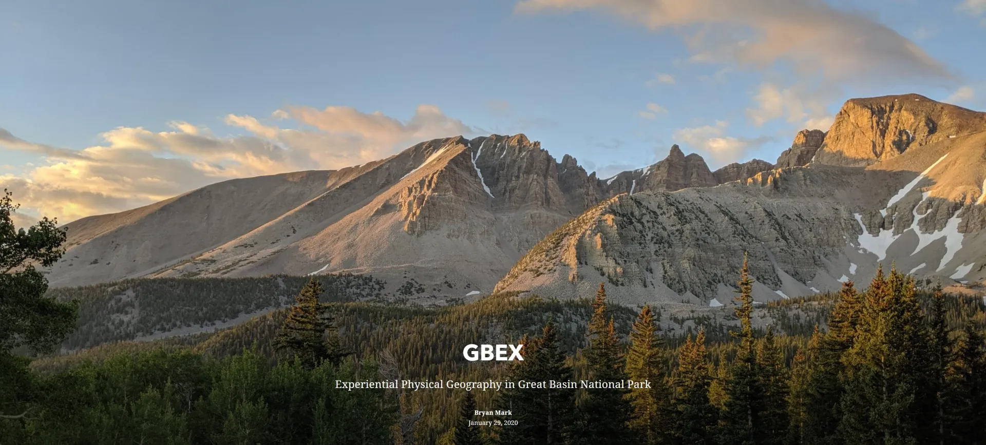 GBEX, Experiential Physical Geography in Great Basin National Park